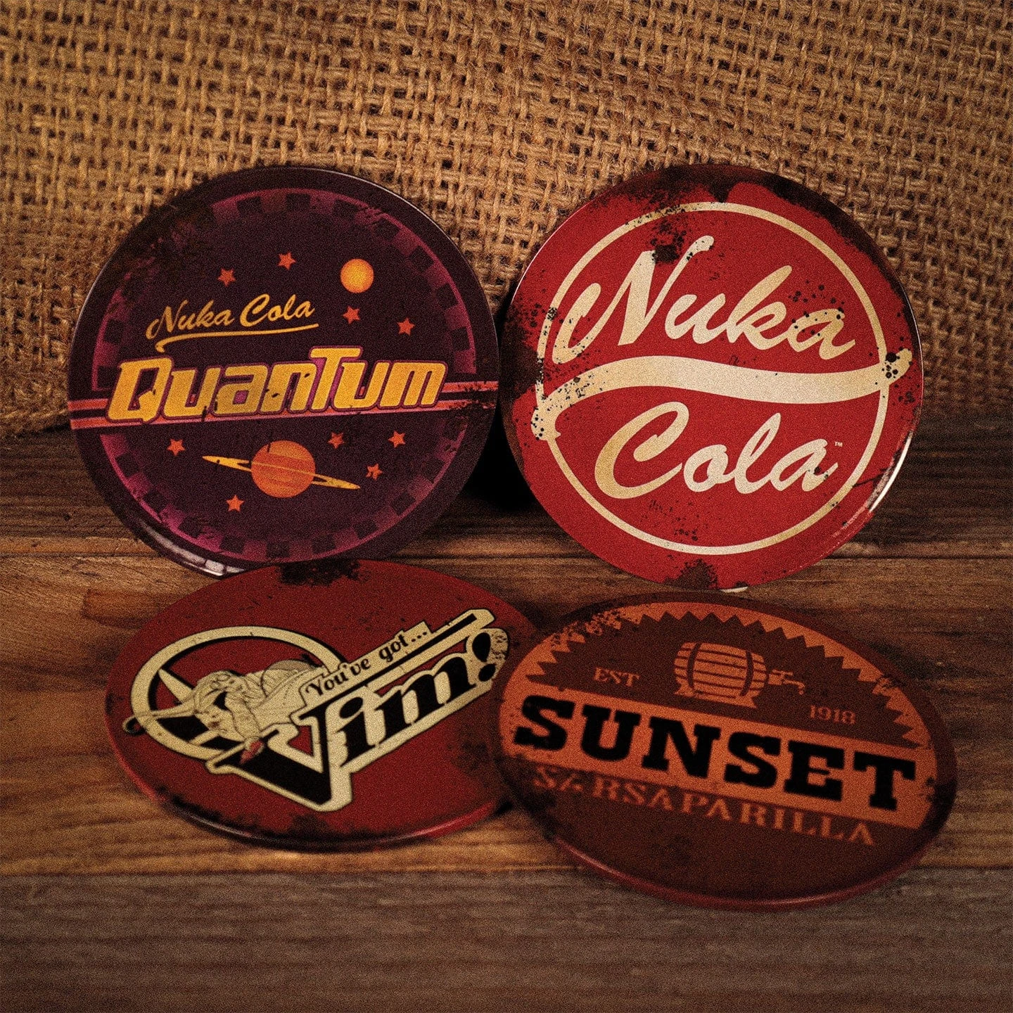 Fallout Set Of Four Metal Drinks Coasters 1 Fallout Set Of Four Metal Drinks Coasters