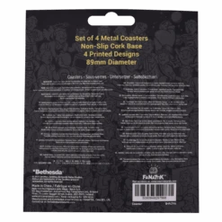 Fallout Set Of Four Metal Drinks Coasters 24 Fallout Set Of Four Metal Drinks Coasters -Just Geek Store B FLT96 Pack Back Trans