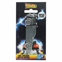 Back To The Future Magnetic DeLorean Bottle Opener -Just Geek Store UV BF222 Pack Front Trans