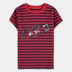 Disney Cruella Striped Kids Short Sleeved T-Shirts