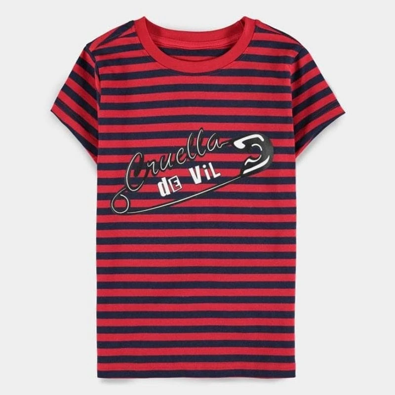 Disney Cruella Striped Kids Short Sleeved T-Shirts 1 Disney Cruella Striped Kids Short Sleeved T-Shirts