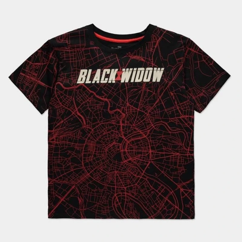 Marvel Black Widow City Map Women's T-Shirts 1 Marvel Black Widow City Map Women's T-Shirts