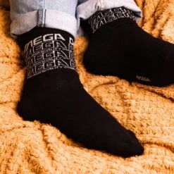 Mega Drive ‘Retro Logo’ Black Socks (One Size) -Just Geek Store md retro logo socks 5