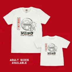 Modern Sonic The Hedgehog Japanese Style Kids White T-Shirts (Unisex) -Just Geek Store sonic japanese white tshirt kids 3